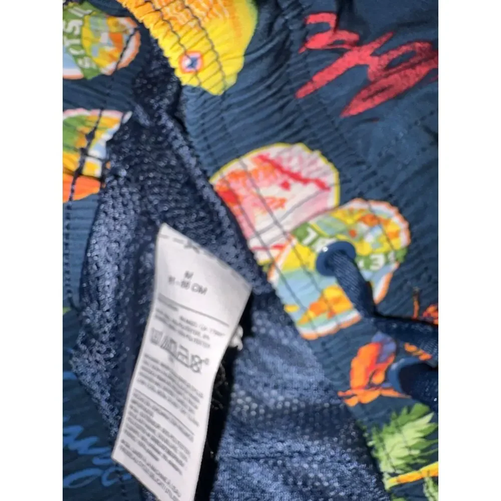 MENS OLD NAVY SWIM TRUNKS Shorts Draw String lined Medium BLUE Vacation Vibes